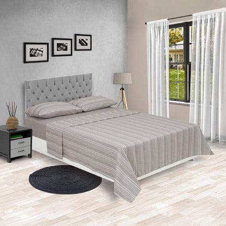 Juego de Sábanas Equilibrio Fondo Entero Cafe y Gris Para Cama Doble 140 X 190 Cm - SABANAS | Bylmo
