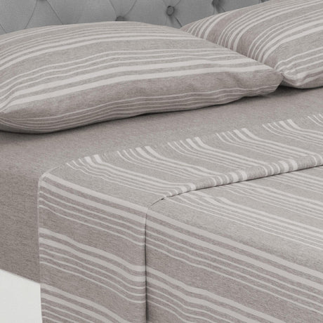 Juego de Sábanas Equilibrio Fondo Entero Cafe y Gris Para Cama Doble 140 X 190 Cm - SABANAS | Bylmo