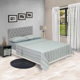 Juego de Sábanas Equilibrio Fondo Entero Gris y Azul Para Cama Doble 140 X 190 Cm - SABANAS | Bylmo