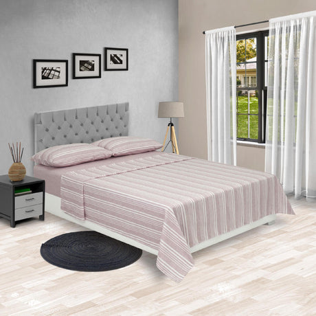 Juego de Sábanas Equilibrio Fondo Entero Vinotinto Para Cama Queen 160 X 190 Cm - SABANAS | Bylmo