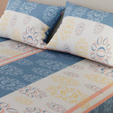 Sábana Ajustable Flores Lila y Blanco Para Cama Doble 140 X 190 Cm - SABANAS | Bylmo