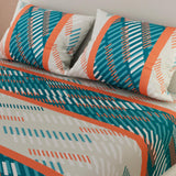 Sábana Ajustable Líneas Blanco Hueso Para Cama Doble 140 X 190 Cm - SABANAS | Bylmo