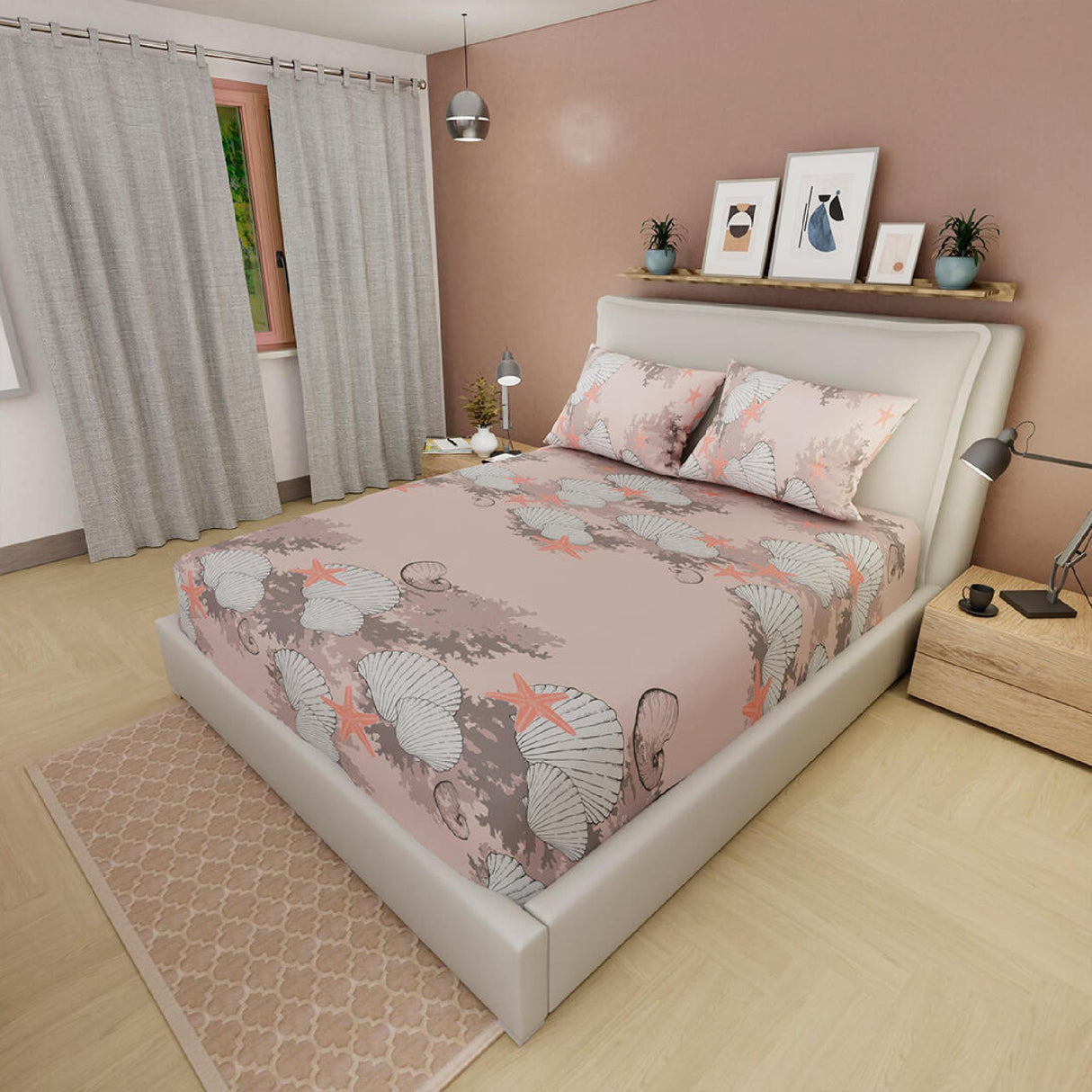 Sábana Ajustable Océano Palo de Rosa Para Cama Doble 140 X 190 Cm - SABANAS | Bylmo