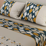 Sábana Ajustable Rombos Gris Claro Para Cama Doble 140 X 190 Cm - SABANAS | Bylmo