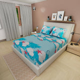 Sábana Ajustable Océano Azul Claro Para Cama Doble 140 X 190 Cm - SABANAS | Bylmo