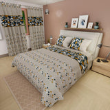 Juego de Sábanas Rombos Gris Claro Para Cama Doble 140 X 190 Cm - SABANAS | Bylmo