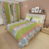 Juego de Sábanas Flores Verde Limón y Blanco Para Cama Doble 140 X 190 Cm - SABANAS | Bylmo