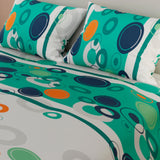 Juego de Sábanas Círculos Verde Aguamarina y Blanco Para Cama Doble 140 X 190 Cm - SABANAS | Bylmo