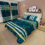Juego de Sábanas Tropical Azul Oscuro Para Cama Doble 140 X 190 Cm - SABANAS | Bylmo