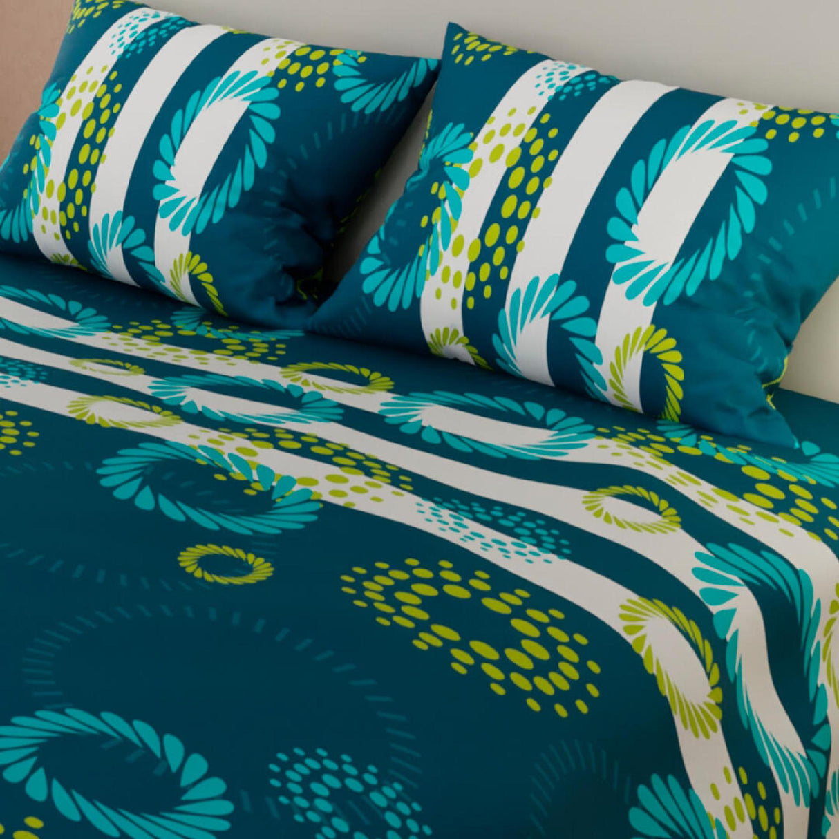 Juego de Sábanas Tropical Azul Oscuro Para Cama Doble 140 X 190 Cm - SABANAS | Bylmo