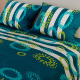 Juego de Sábanas Tropical Azul Oscuro Para Cama Doble 140 X 190 Cm - SABANAS | Bylmo