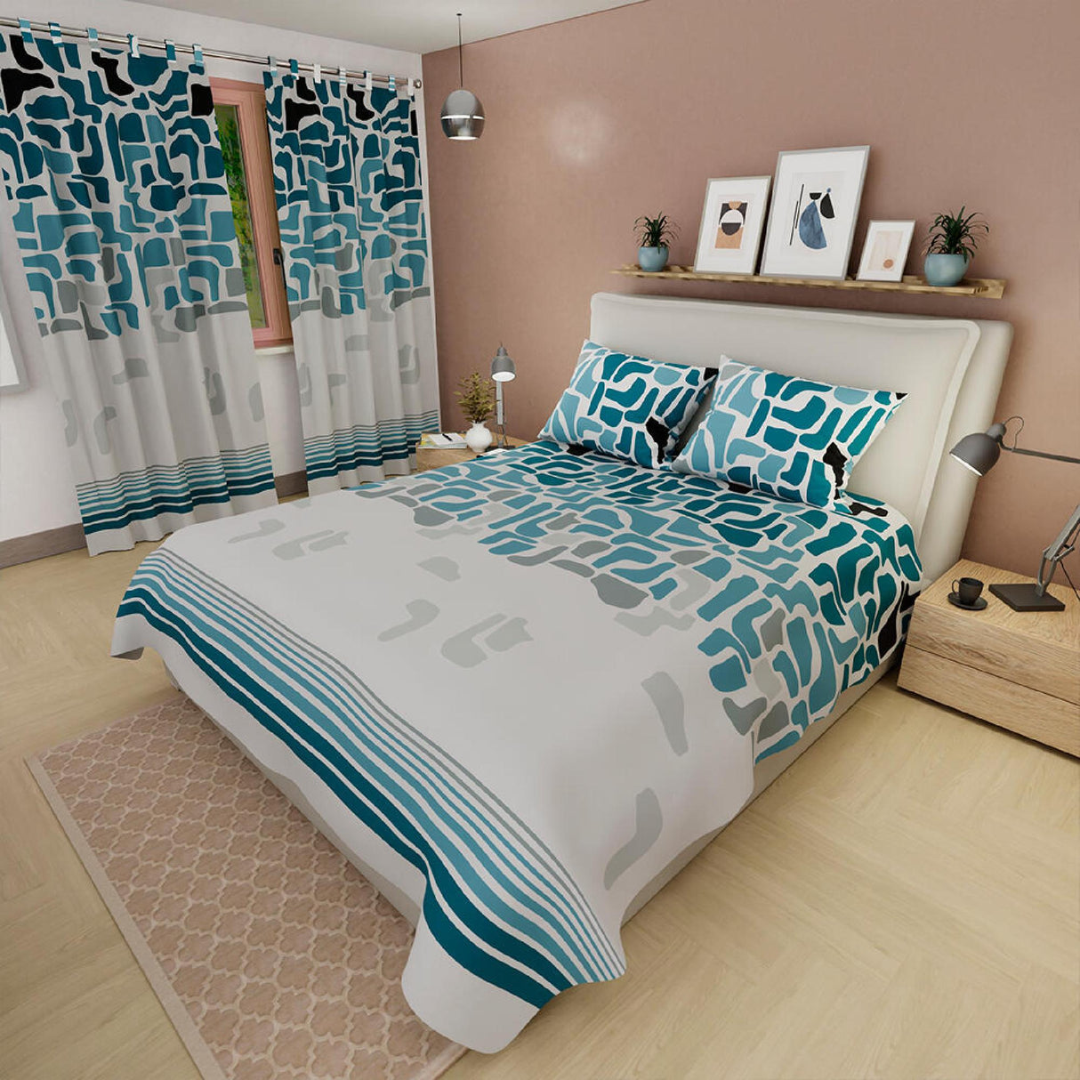 Juego de Sábanas Piedras Blanco Para Cama Queen 160 X 190 Cm - SABANAS | Bylmo
