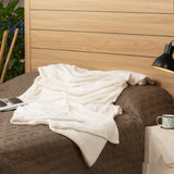 Cobija Térmica Flannel Fleece Beige Claro 160x230cm Fondo Entero Ultrasuave - COBIJAS Y MANTAS | Bylmo