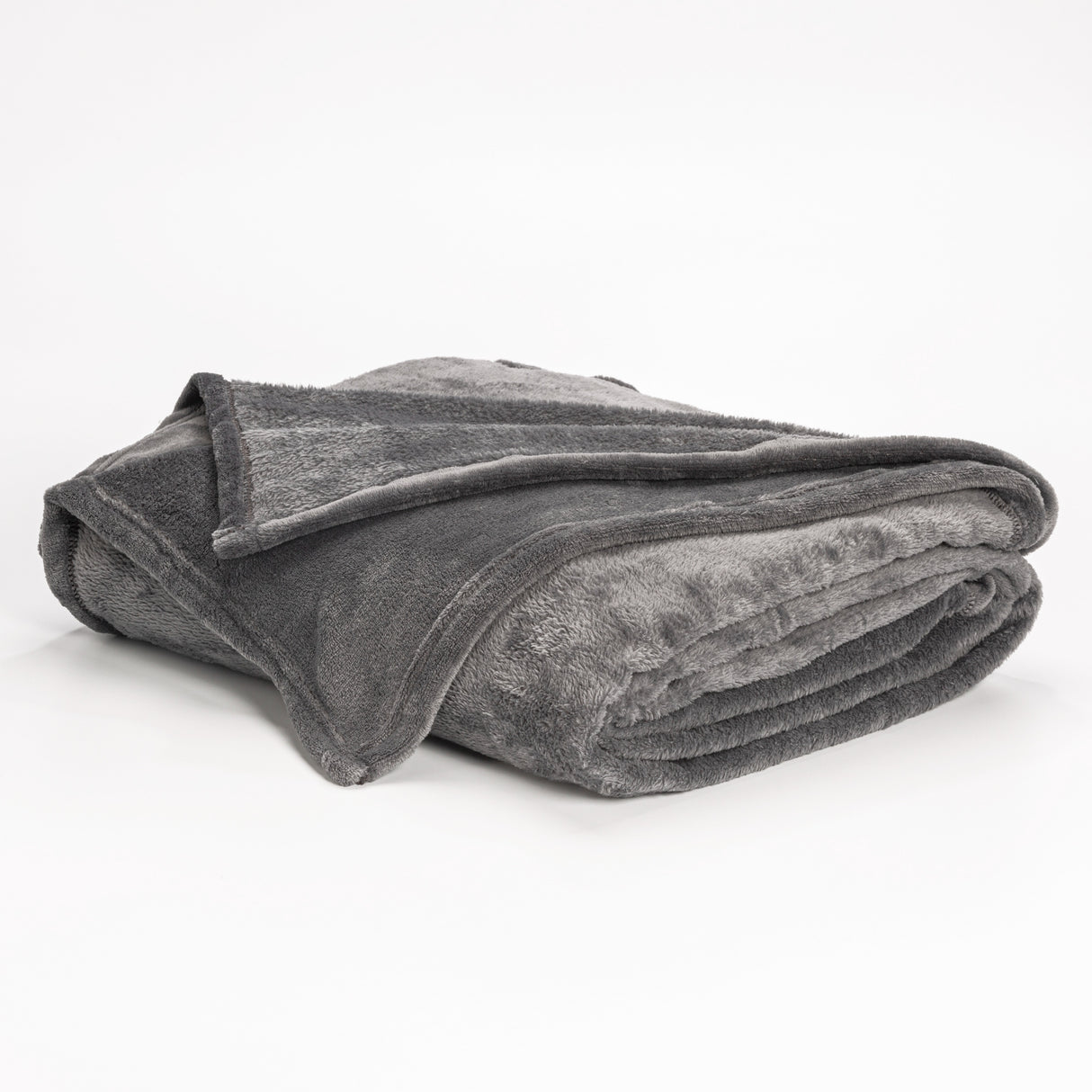 Cobija Térmica Flannel Fleece Gris Oscuro 115x160cm Fondo Entero Ultrasuave - COBIJAS Y MANTAS | Bylmo