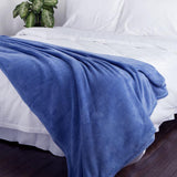 Cobija Térmica Flannel Fleece Azul 160x230cm Fondo Entero Ultrasuave - COBIJAS Y MANTAS | Bylmo