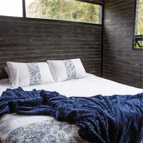 Cobija Térmica Flannel 3D Azul 200x230cm Fondo Entero Ultrasuave - COBIJAS Y MANTAS | Bylmo