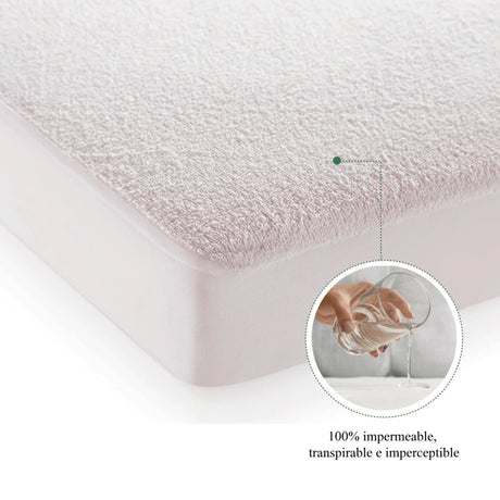 Protector de Colchón Impermeable Terry Punto Blanco Para Cama Sencilla 100 X 190 Cm - PROTECTORES DE COLCHON | Bylmo