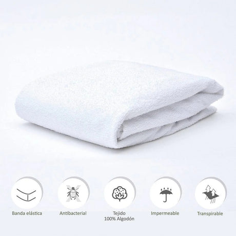 Protector de Colchón Impermeable Terry Punto Blanco Para Cama Semidoble 120 X 190 Cm - PROTECTORES DE COLCHON | Bylmo