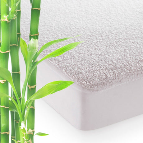 Protector de Colchón Impermeable Bambu Rizo Blanco Para Cama Semidoble 120 X 190 Cm - PROTECTORES DE COLCHON | Bylmo