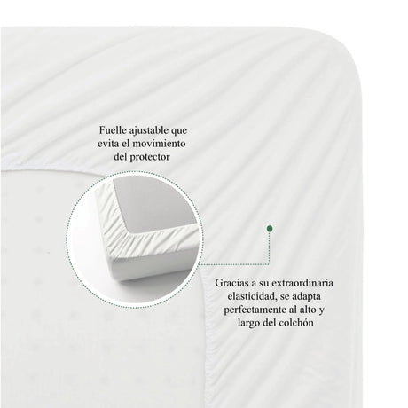 Protector de Colchón Impermeable 200H Blanco Para Cama Doble 140 X 190 Cm - PROTECTORES DE COLCHON | Bylmo