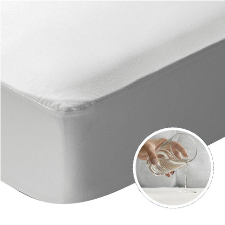 Protector de Colchón Impermeable Jersey Blanco Para Cama Queen 160 X 190 Cm - PROTECTORES DE COLCHON | Bylmo