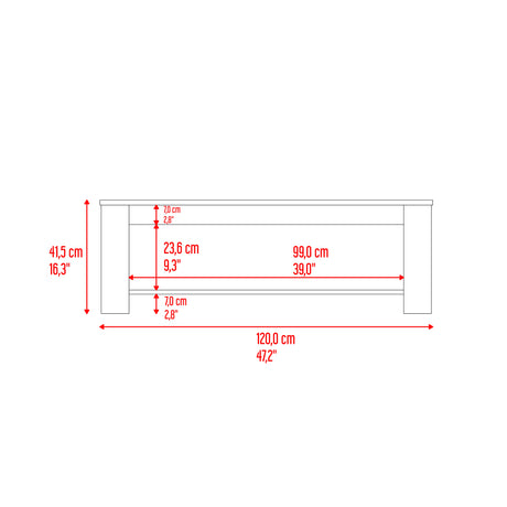 Mesa de Centro Cecil Fresno Europeo y Wengue 120x41.5cm Rectangular - MESAS DE CENTRO | Bylmo