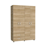 Closet Ankora Fresno Europeo y Wengue 120x180cm Con Dos Cajones y Dos Entrepaños - CLOSETS | Bylmo