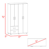 Closet Barilo Fresno Europeo y Wengue 120x200cm Con Dos Cajones y Cuatro Entrepaños - CLOSETS | Bylmo