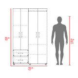 Closet Barilo Fresno Europeo y Wengue 120x200cm Con Dos Cajones y Cuatro Entrepaños - CLOSETS | Bylmo