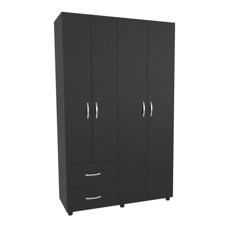 Closet Barilo Wengue 120x200cm Con Dos Cajones y Cuatro Entrepaños - CLOSETS | Bylmo