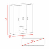 Closet Barilo Wengue 150x200cm Con Dos Cajones y Cuatro Entrepaños - CLOSETS | Bylmo