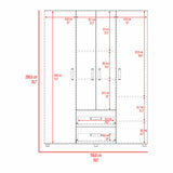 Closet Barilo Wengue 150x200cm Con Dos Cajones y Cuatro Entrepaños - CLOSETS | Bylmo