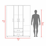 Closet Barilo Wengue 150x200cm Con Dos Cajones y Cuatro Entrepaños - CLOSETS | Bylmo