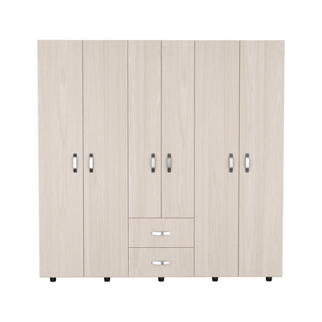 Closet Barilo Niebla y Blanco 200x200cm Con Dos Cajones y Cuatro Entrepaños - CLOSETS | Bylmo