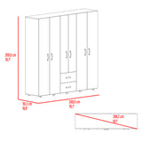 Closet Barilo Niebla y Blanco 200x200cm Con Dos Cajones y Cuatro Entrepaños - CLOSETS | Bylmo