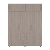 Closet Bigaf Bardolino y Blanco 160x204cm Con Tres Cajones y Cuatro Entrepaños - CLOSETS | Bylmo