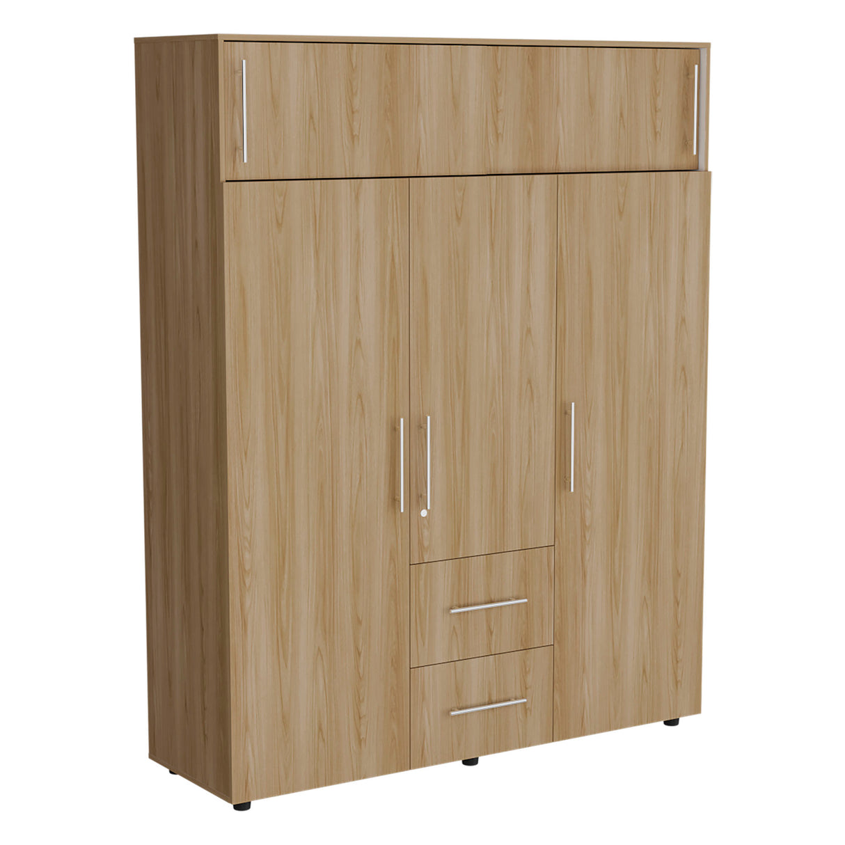 Closet Bigaf Fresno Europeo y Blanco 160x204cm Con Tres Cajones y Cuatro Entrepaños - CLOSETS | Bylmo