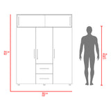 Closet Bigaf Fresno Europeo y Blanco 160x204cm Con Tres Cajones y Cuatro Entrepaños - CLOSETS | Bylmo