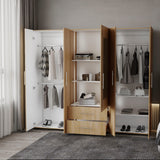 Closet Bigaf Fresno Europeo y Blanco 200x200cm Con Dos Cajones y Cuatro Entrepaños y Espejo - CLOSETS | Bylmo