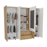 Closet Bigaf Fresno Europeo y Blanco 200x200cm Con Dos Cajones y Cuatro Entrepaños y Espejo - CLOSETS | Bylmo