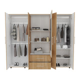 Closet Bigaf Fresno Europeo y Blanco 200x200cm Con Dos Cajones y Cuatro Entrepaños y Espejo - CLOSETS | Bylmo