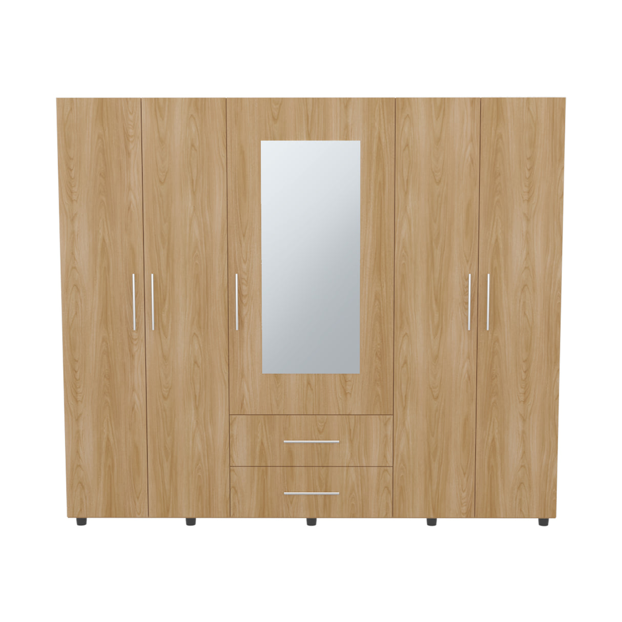 Closet Bigaf Fresno Europeo y Blanco 200x200cm Con Dos Cajones y Cuatro Entrepaños y Espejo - CLOSETS | Bylmo