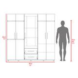 Closet Bigaf Milan y Wengue 230x200cm Con Dos Cajones y Cuatro Entrepaños y Espejo - CLOSETS | Bylmo