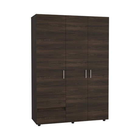Closet Dassel Nogal y Wengue 140x200cm Con Dos Cajones y Dos Entrepaños - CLOSETS | Bylmo