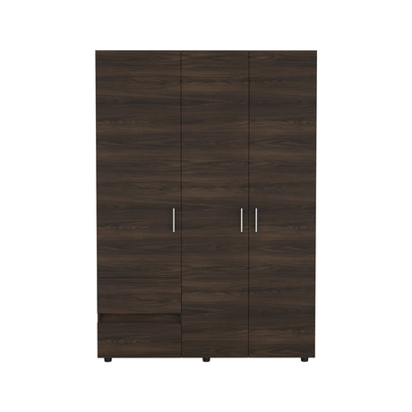 Closet Dassel Nogal y Wengue 140x200cm Con Dos Cajones y Dos Entrepaños - CLOSETS | Bylmo
