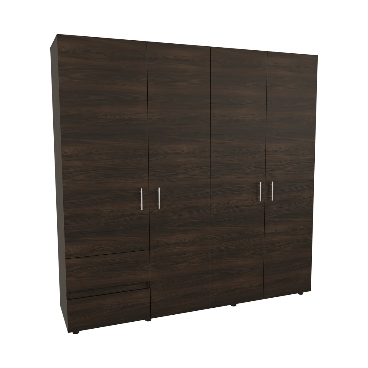 Closet Dassel Nogal y Wengue 200x200cm Con Dos Cajones y Tres Entrepaños - CLOSETS | Bylmo