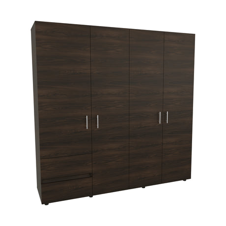 Closet Dassel Nogal y Wengue 200x200cm Con Dos Cajones y Tres Entrepaños - CLOSETS | Bylmo