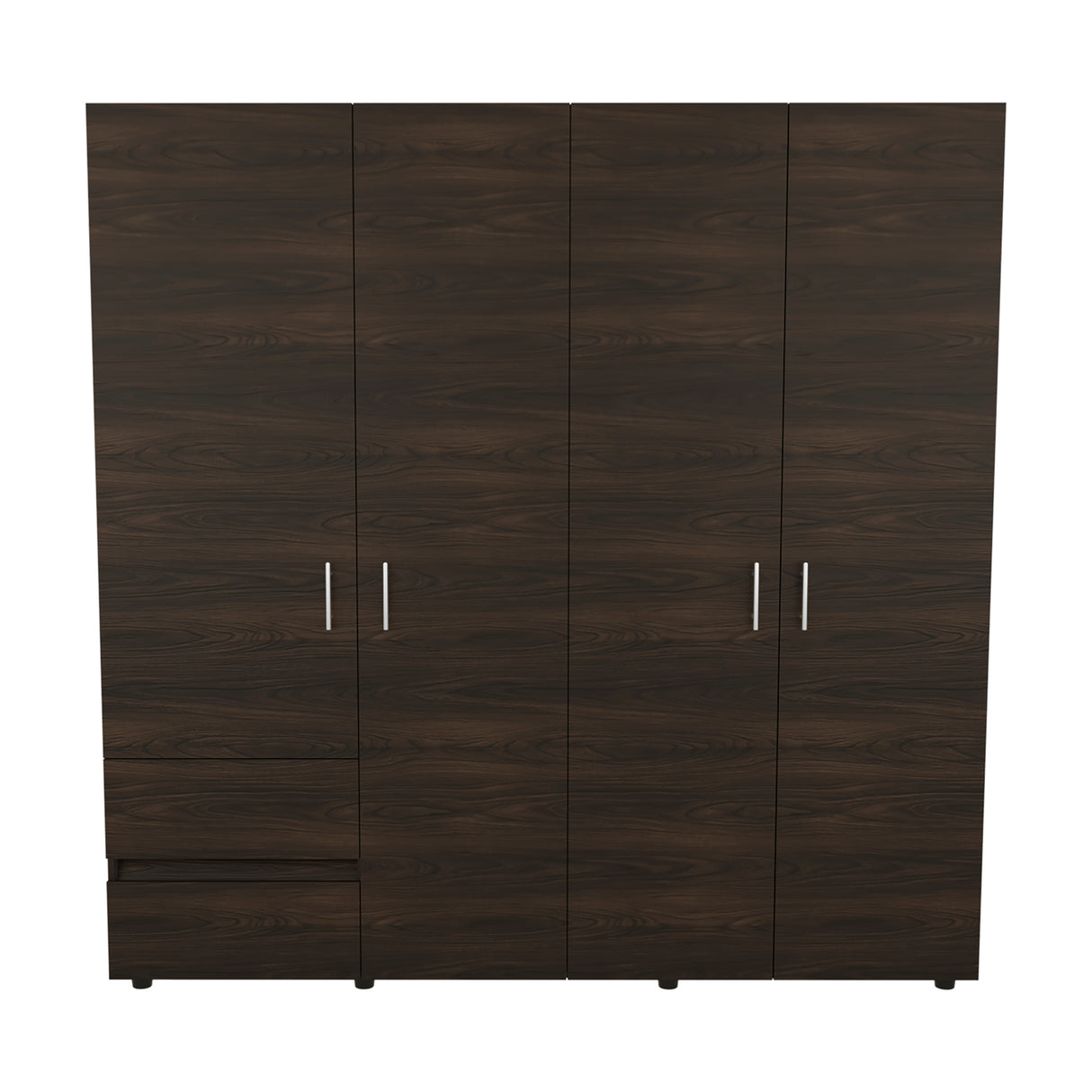 Closet Dassel Nogal y Wengue 200x200cm Con Dos Cajones y Tres Entrepaños - CLOSETS | Bylmo