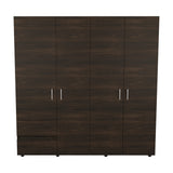 Closet Dassel Nogal y Wengue 200x200cm Con Dos Cajones y Tres Entrepaños - CLOSETS | Bylmo