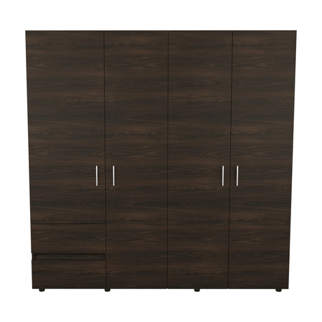 Closet Dassel Nogal y Wengue 200x200cm Con Dos Cajones y Tres Entrepaños - CLOSETS | Bylmo